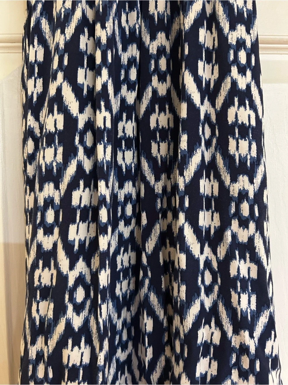 Old Navy - Navy and White Halter Ikat Maxi Dress